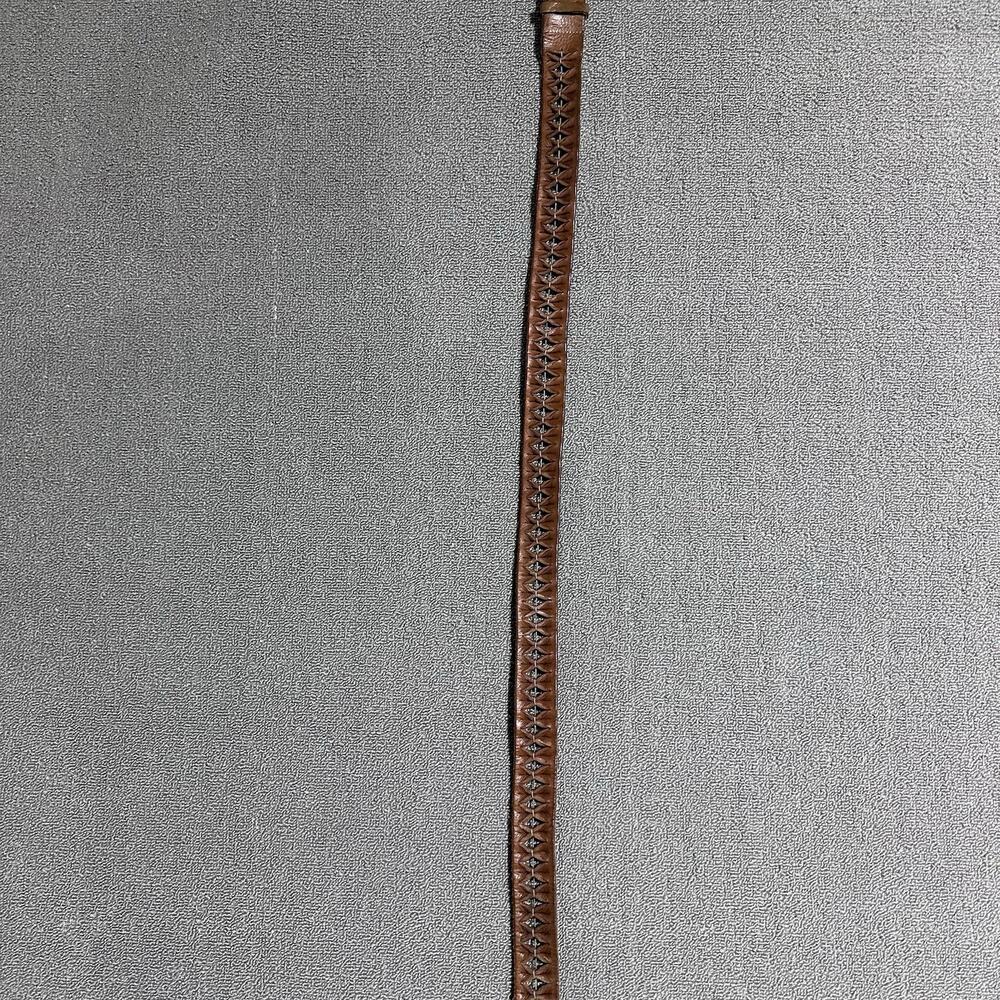 SUZI ROHER Brown Leather Braided Silver Buckle Women M /L 40” - Picture 3 of 5